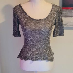 Objex Charcoal Gray Mid-sleeve dress blouse Size S-M